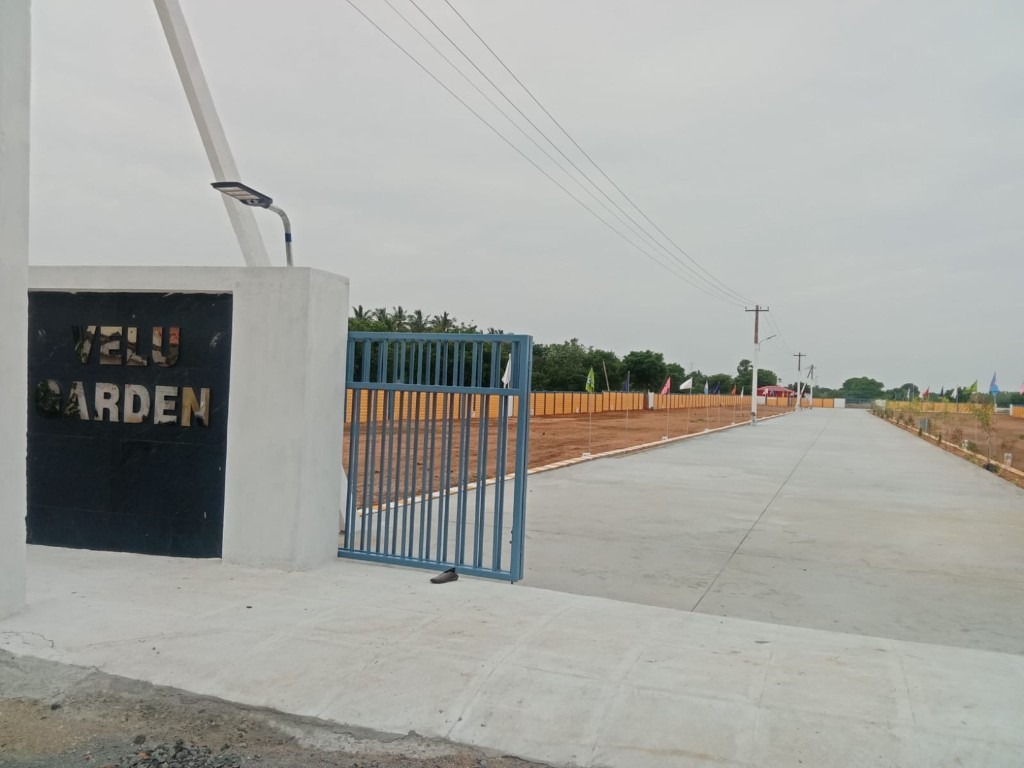 Velu Garden entrance gate with signage